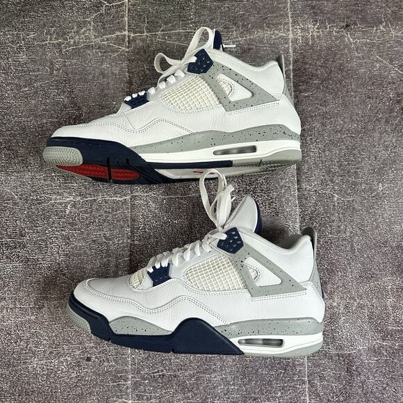 Mens 2022 Nike Air Jordan 4 IV Retro Midnight Navy Blue White Sz 12 (DH6927-140) main image 6
